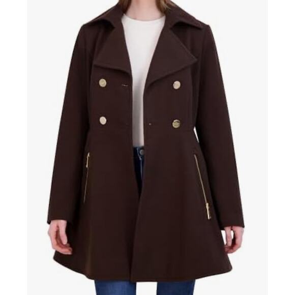 Laundry by Shelli Segal double-breasted wool-blend skirted coat - Picture 3 of 4